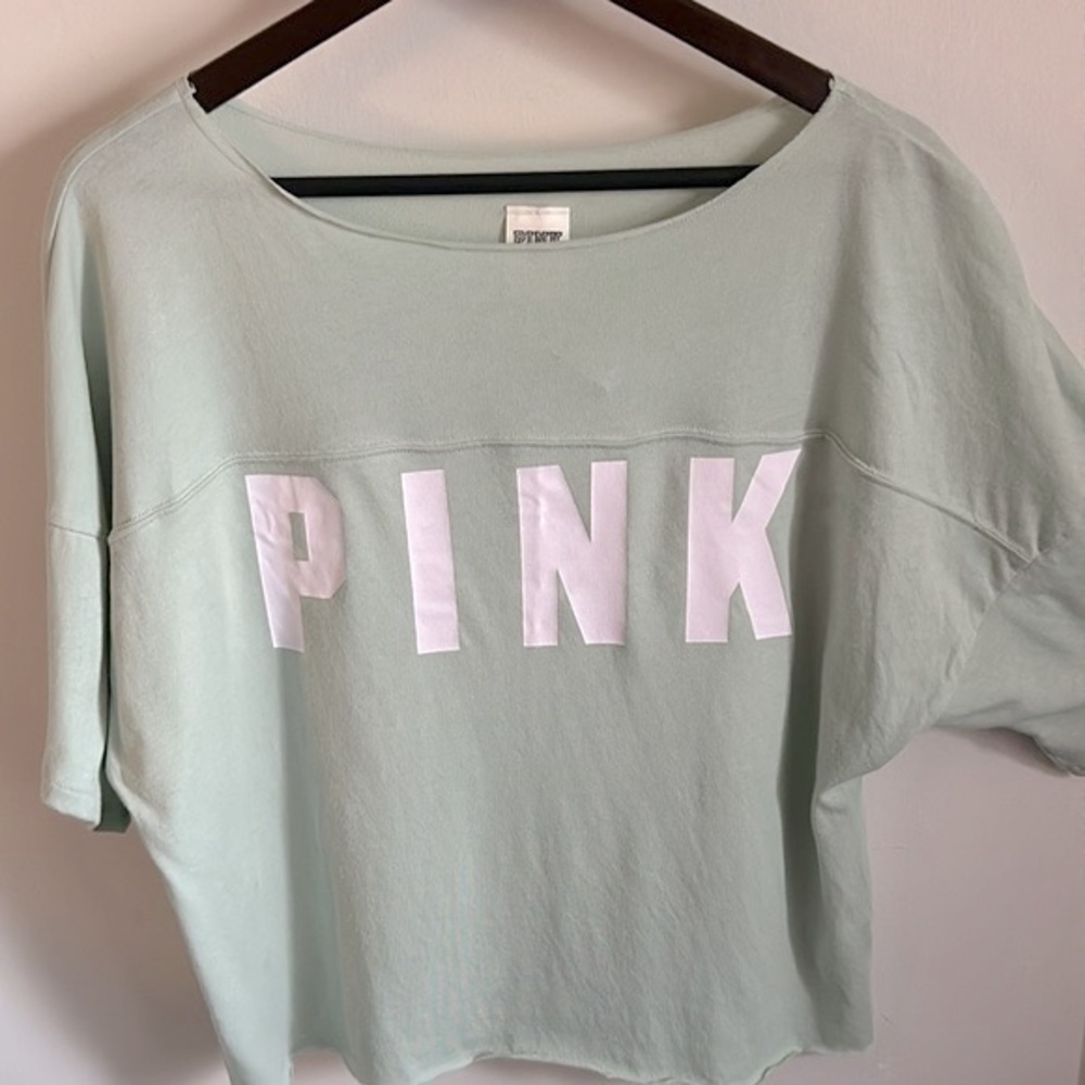 New Victoria’s Secret Pink Soft Logo Print Oversized Short Sleeve Lounge Tee